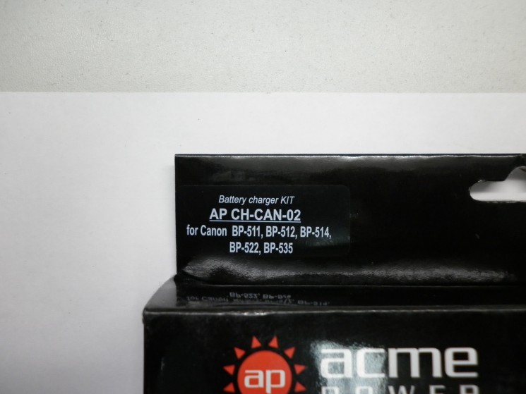 Зарядное устройство AcmePower модель AP CH-CAN-02 (для аккумулятора Canon BP-511 / 512 / 514 / 522 / 535)